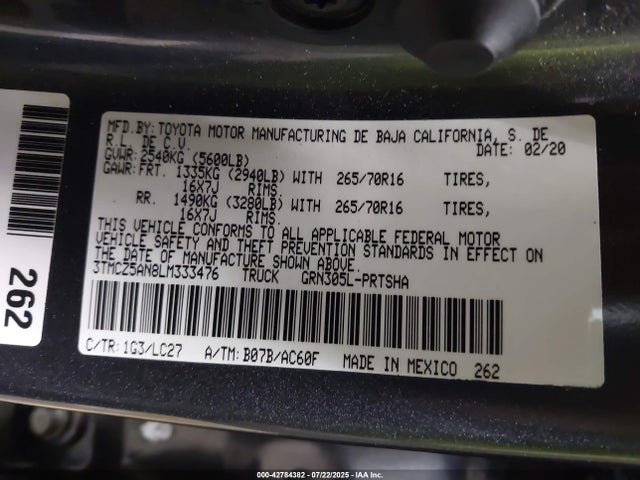 3TMCZ5AN8LM333476 Toyota 2gr-fks