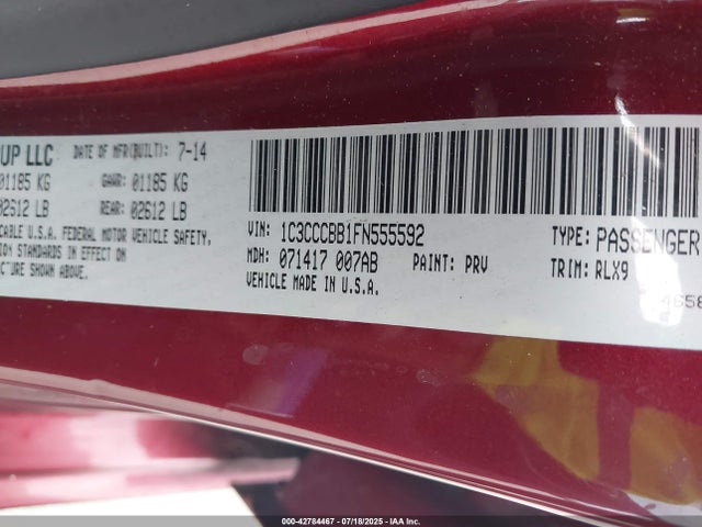 1C3CCCBB1FN555592 Chrysler 2015