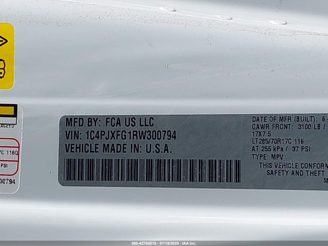 1C4PJXFG1RW300794 Jeep Wrangler