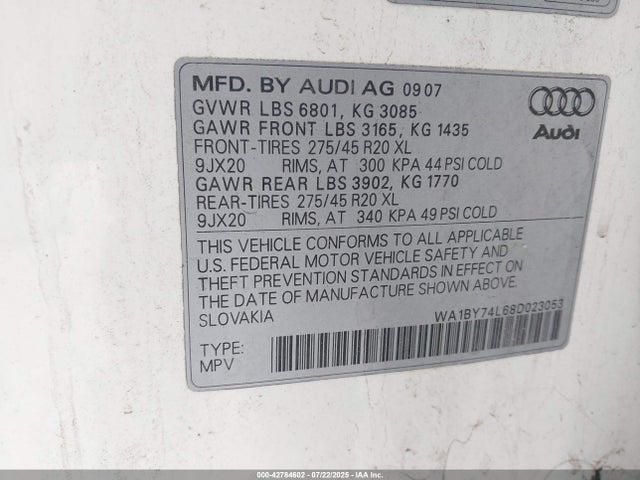 2008 AUDI Q7 WA1BY74L68D023053 Photo 8