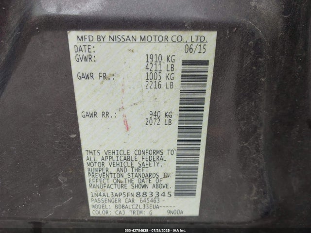 1N4AL3AP5FN883345 Nissan 2015