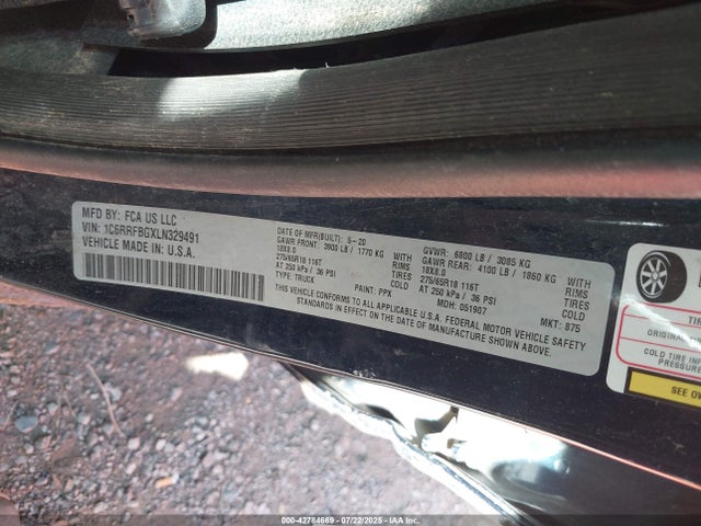 1C6RRFBGXLN329491 RAM 1500