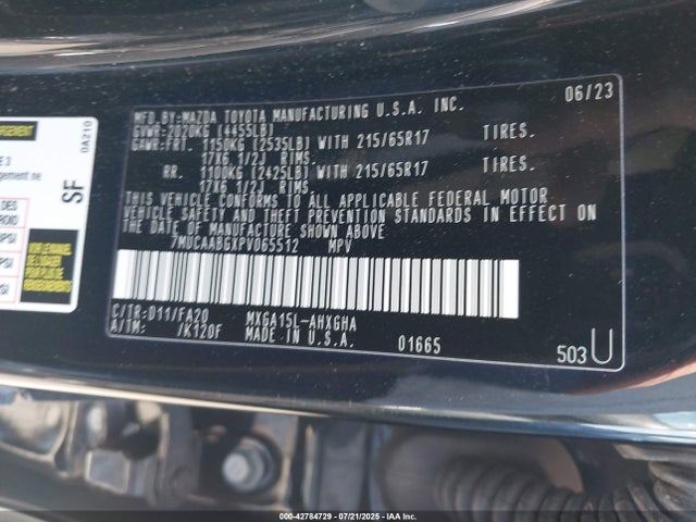 Toyota m20a-fks 2023 7MUCAABGXPV065512 Image 9
