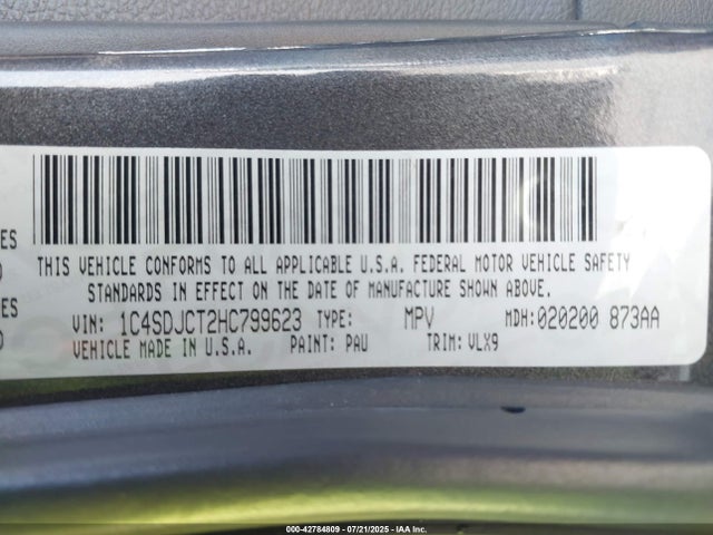 Dodge 2017 2017 1C4SDJCT2HC799623 Image 9