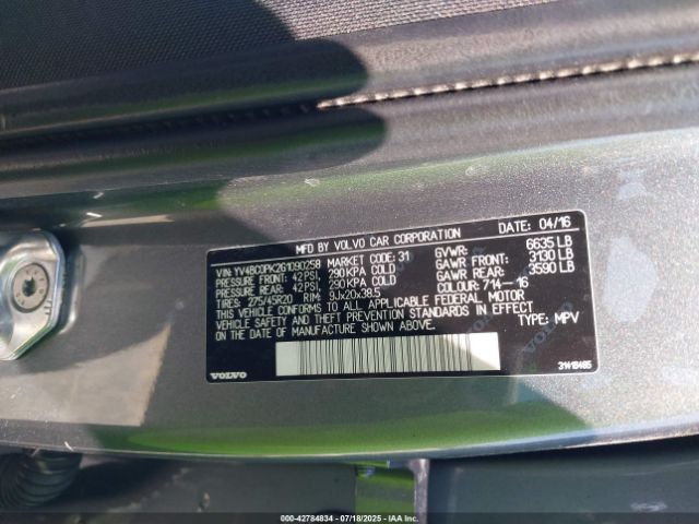 2016 VOLVO XC90 HYBRID YV4BC0PK2G1090258 Photo 8