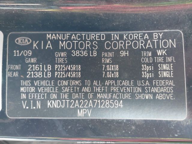 2010 KIA SOUL KNDJT2A22A7128594 Photo 8