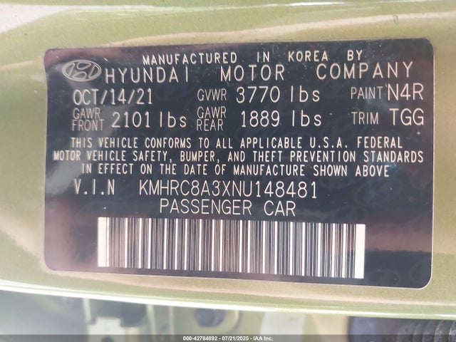 Hyundai gamma ii 2022 KMHRC8A3XNU148481 Image 9