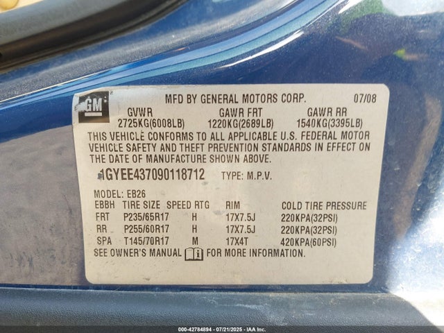 2009 CADILLAC SRX 1GYEE437090118712 Photo 8