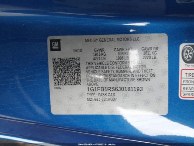 2018 CHEVROLET CAMARO 1G1FB1RS6J0181193 Photo 8