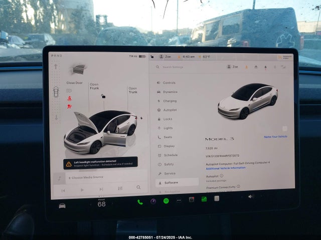 5YJ3E1EA4RF872072 Tesla MODEL 3
