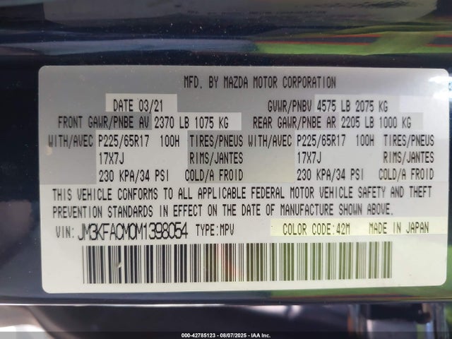 JM3KFACM0M1398054 Mazda py cylinder decativation