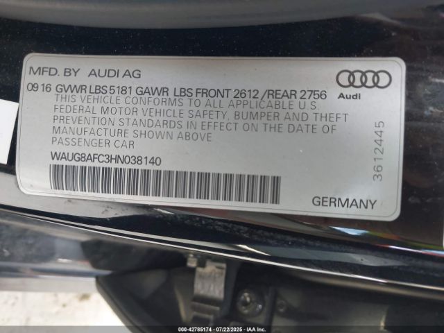 2017 AUDI A6 WAUG8AFC3HN038140 Photo 8