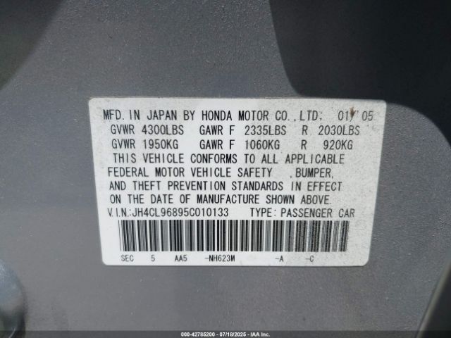 2005 ACURA TSX JH4CL96895C010133 Photo 8
