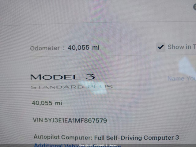 2021 TESLA MODEL 3 5YJ3E1EA1MF867579 Photo 6