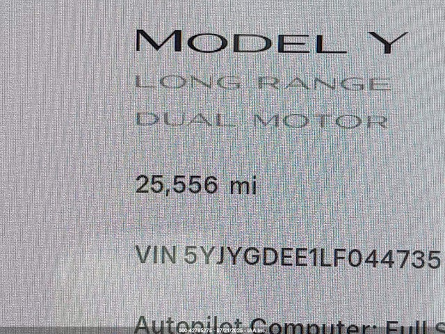2020 TESLA MODEL Y 5YJYGDEE1LF044735 Photo 6