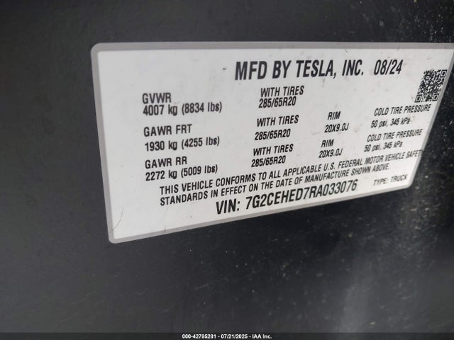 2024 TESLA CYBERTRUCK 7G2CEHED7RA033076 Photo 8
