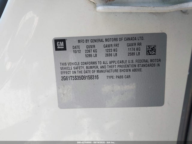 2013 CADILLAC XTS 2G61T5S35D9158316 Photo 8