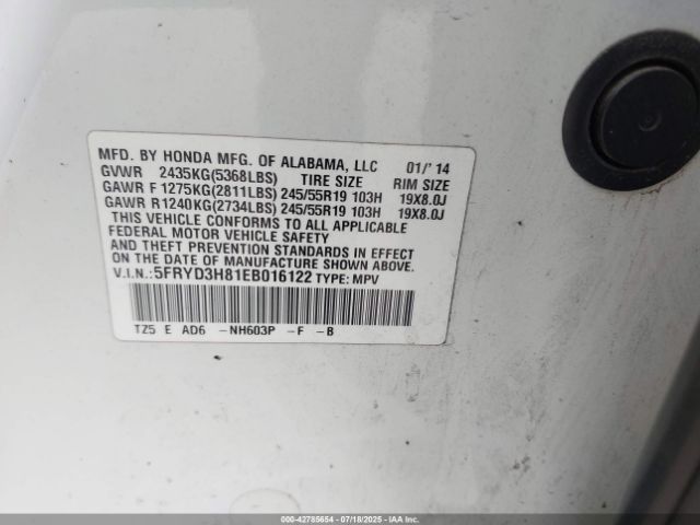 2014 ACURA MDX 5FRYD3H81EB016122 Photo 8