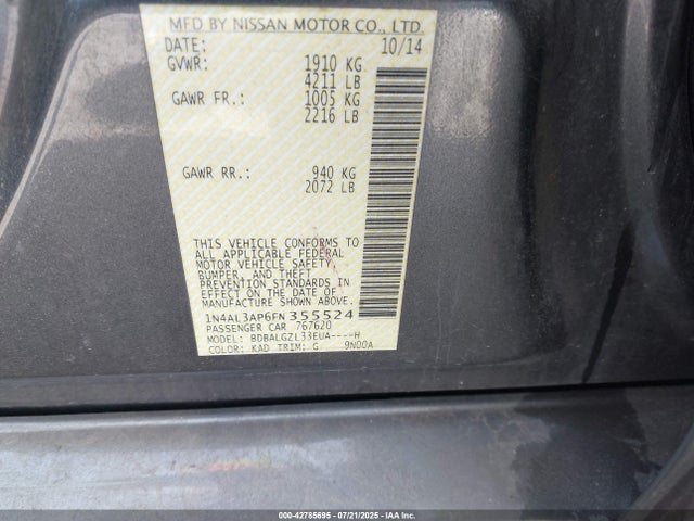 Nissan 2015 2015 1N4AL3AP6FN355524 Image 9