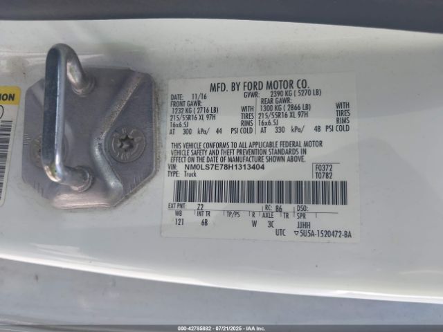 2017 FORD TRANSIT CONNECT NM0LS7E78H1313404 Photo 8