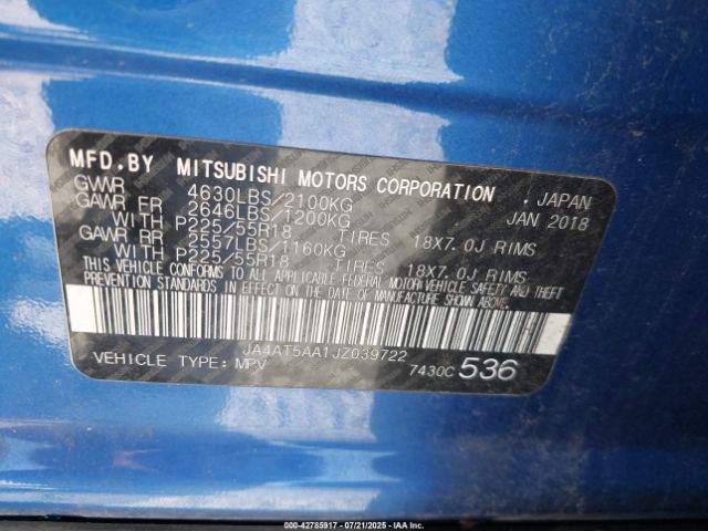 2018 MITSUBISHI ECLIPSE CROSS JA4AT5AA1JZ039722 Photo 8