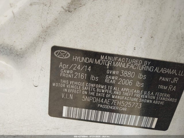Hyundai dohc mpi nu 2014 5NPDH4AE7EH525773 Image 9