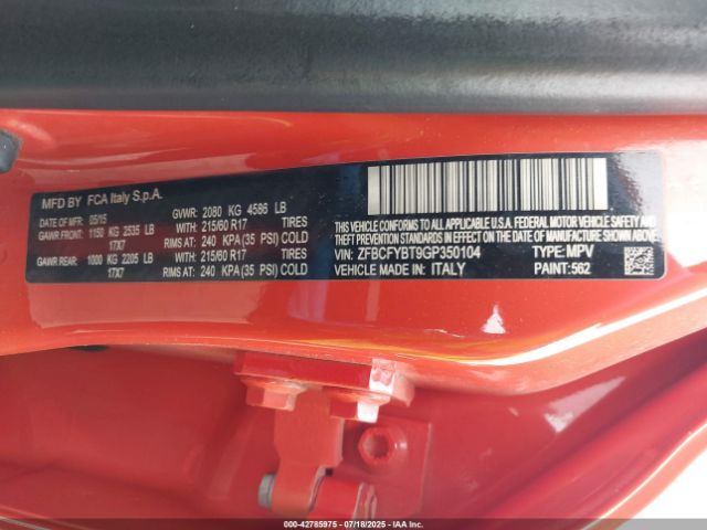 2016 FIAT 500X ZFBCFYBT9GP350104 Photo 8