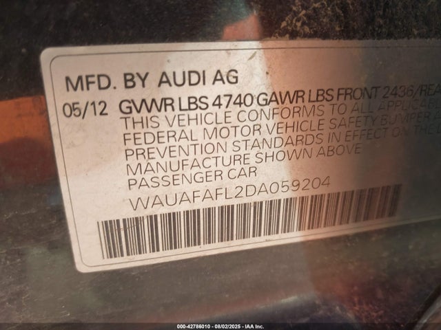 2013 AUDI A4 WAUAFAFL2DA059204 Photo 8