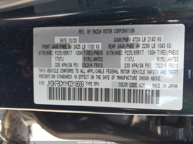 Mazda py cylinder decativation 2021 JM3KFBCM1M0318689 Image 9