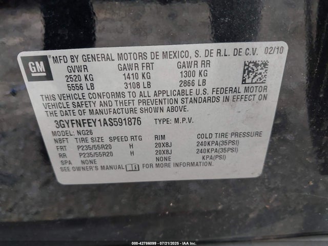 2010 CADILLAC SRX 3GYFNFEY1AS591876 Photo 8