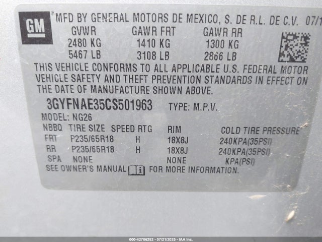 2012 CADILLAC SRX 3GYFNAE35CS501963 Photo 8