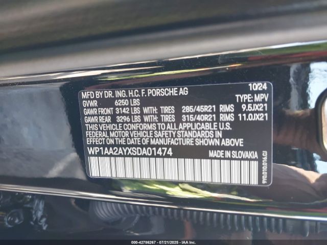 2025 PORSCHE CAYENNE WP1AA2AYXSDA01474 Photo 8