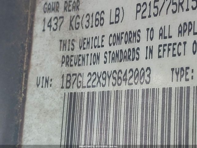 2000 DODGE DAKOTA 1B7GL22X9YS642003 Photo 8