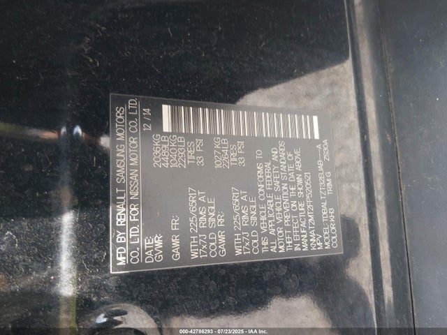 KNMAT2MT2FP520521 Nissan 2015