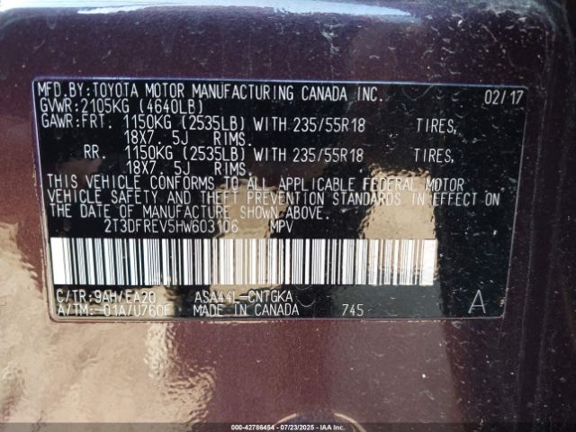 2017 TOYOTA RAV4 2T3DFREV5HW603106 Photo 8