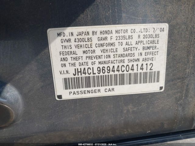 2004 ACURA TSX JH4CL96944C041412 Photo 8