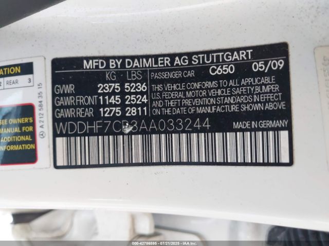2010 MERCEDES-BENZ E 550 WDDHF7CB3AA033244 Photo 8