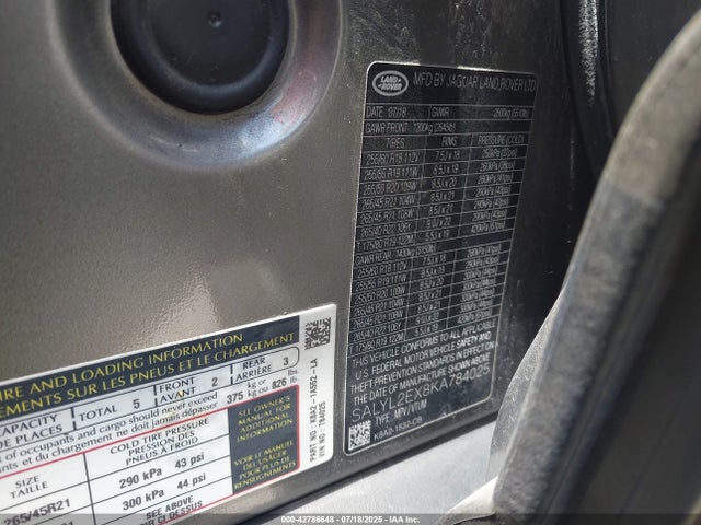 Land Rover aj20p 2019 SALYL2EX8KA784025 Image 9