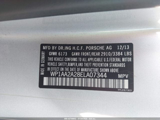 2014 PORSCHE CAYENNE WP1AA2A28ELA07344 Photo 8