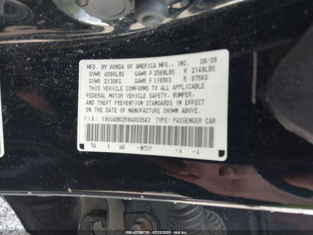 2009 ACURA TL 19UUA86259A000543 Photo 8