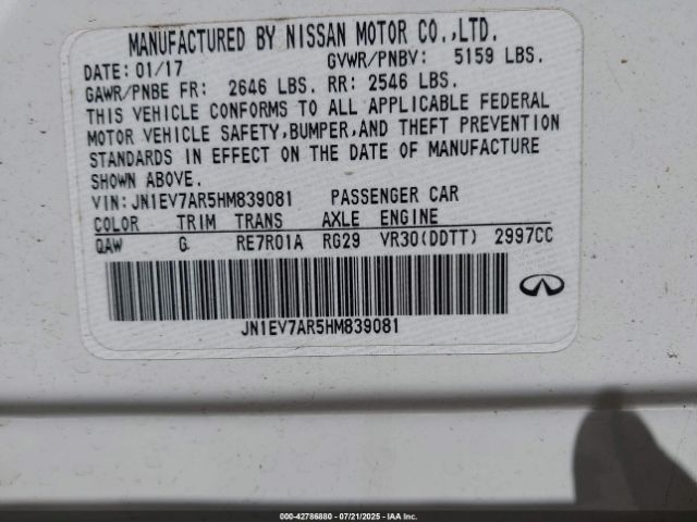 2017 INFINITI Q50 JN1EV7AR5HM839081 Photo 8
