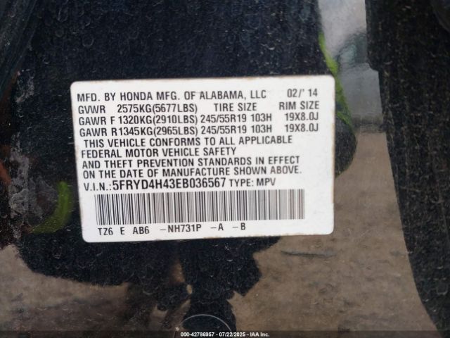 2014 ACURA MDX 5FRYD4H43EB036567 Photo 8