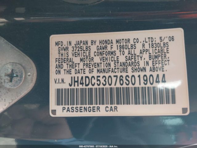 2006 ACURA RSX JH4DC53076S019044 Photo 8