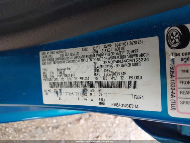 2012 FORD FIESTA 3FADP4BJ4CM153224 Photo 8
