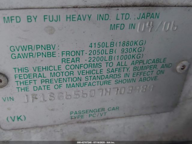 2007 SUBARU FORESTER JF1SG65607H703989 Photo 8