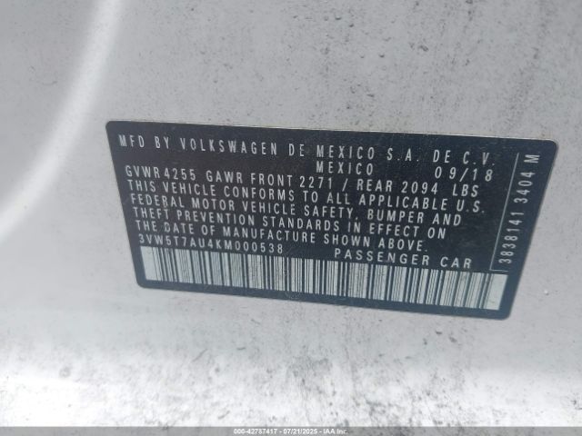 2019 VOLKSWAGEN GOLF GTI 3VW5T7AU4KM000538 Photo 8