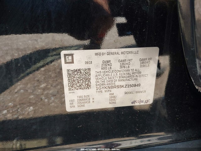 2019 CADILLAC XT5 1GYKNBRS5KZ150849 Photo 8