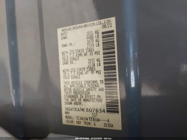 Nissan Rogue 2021 5N1AT3CA7MC807634 Image 9