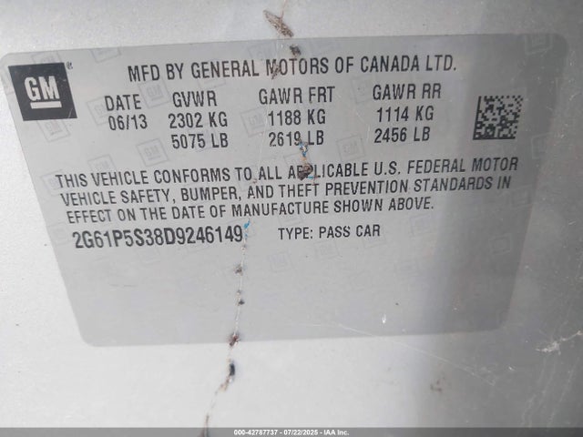 2013 CADILLAC XTS 2G61P5S38D9246149 Photo 8
