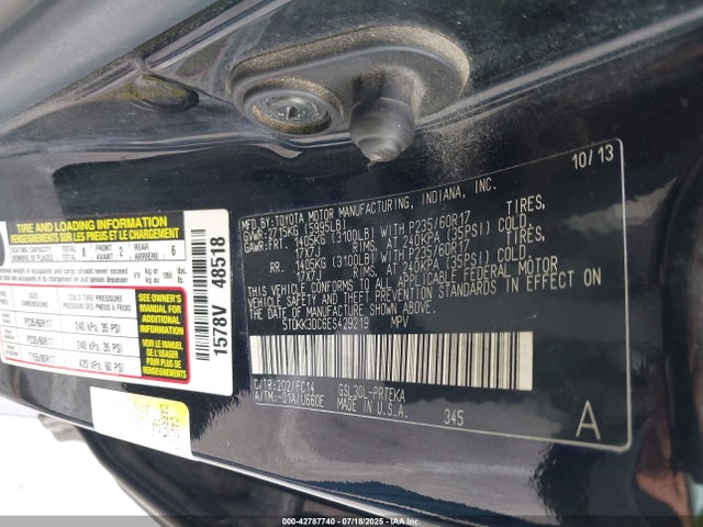 Toyota 2gr-fks 2014 5TDKK3DC6ES429219 Image 9